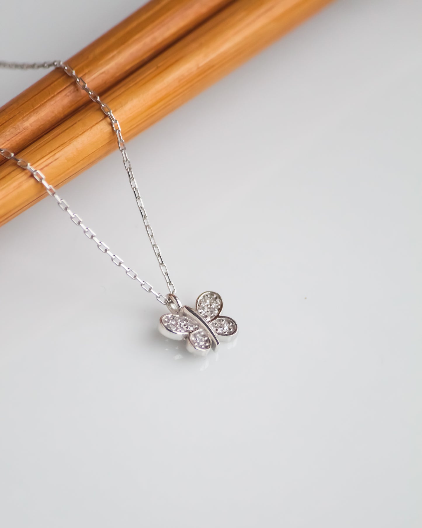 925 Sterling Zilveren Minimalistische Vlinder Ketting - Met Dochter Wenskaart